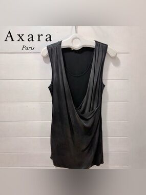 Black Silk Drape Dress - Axara Paris (Size 40)